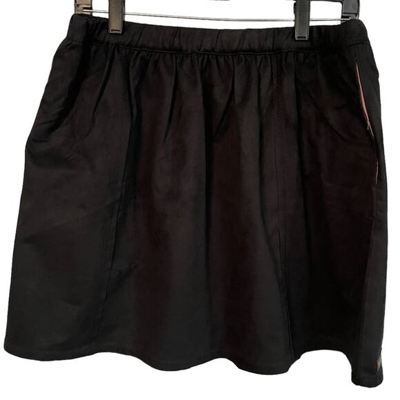 Matilda Jane Black Skater Skirt Large NEW With Tags Faux Suede Short Elastic NWT - Picture 3 of 7